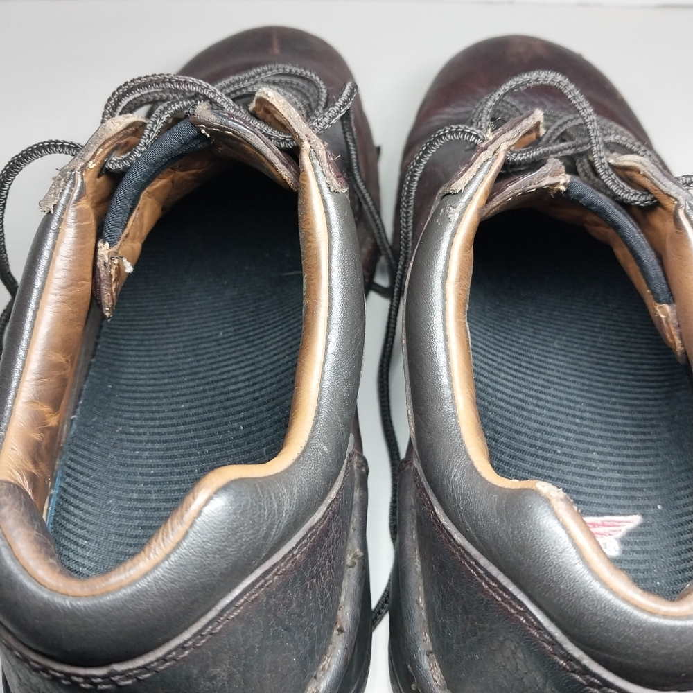 Red Wings Womens 8 Oxford Brown Leather Slip Resistant lace up steel toe shoes - Picture 13 of 16